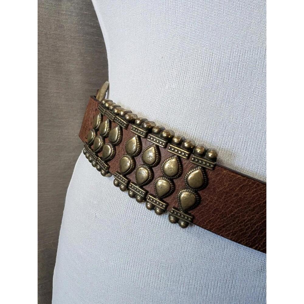 Hippie Metal Leather Tassel Tie Hip Belt Women's Vintage Boho 38-42" - Picture 6 of 6
